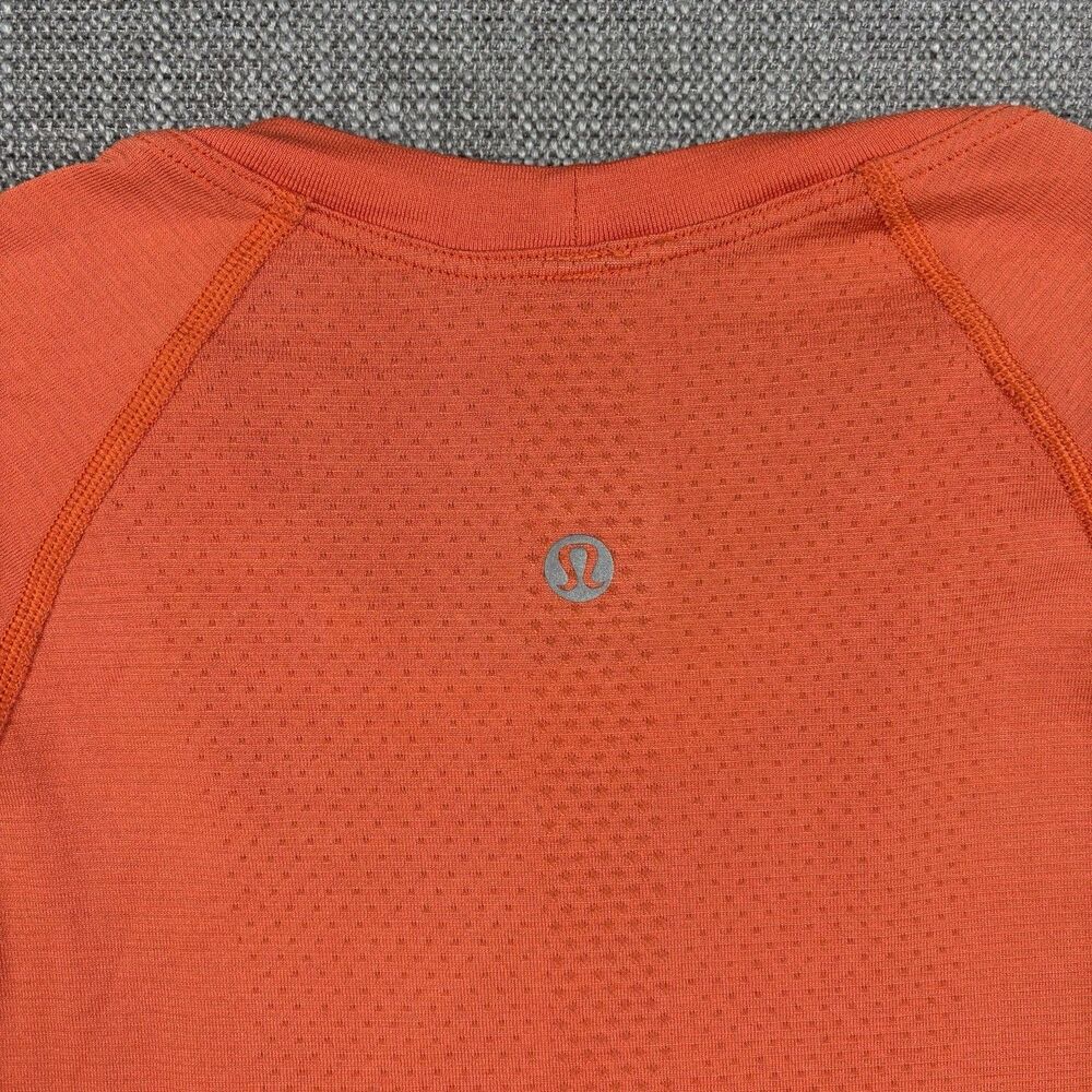 Lululemon Long Sleeve Swiftly Womens orange Top With Thumb Holes Size 4 Gym Yoga - Picture 6 of 12